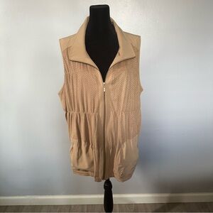 Chico's Tan Suede-Like Draped Vest